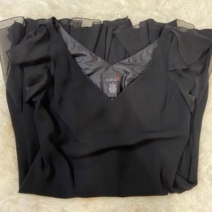 vintage black semi formal flowy dress